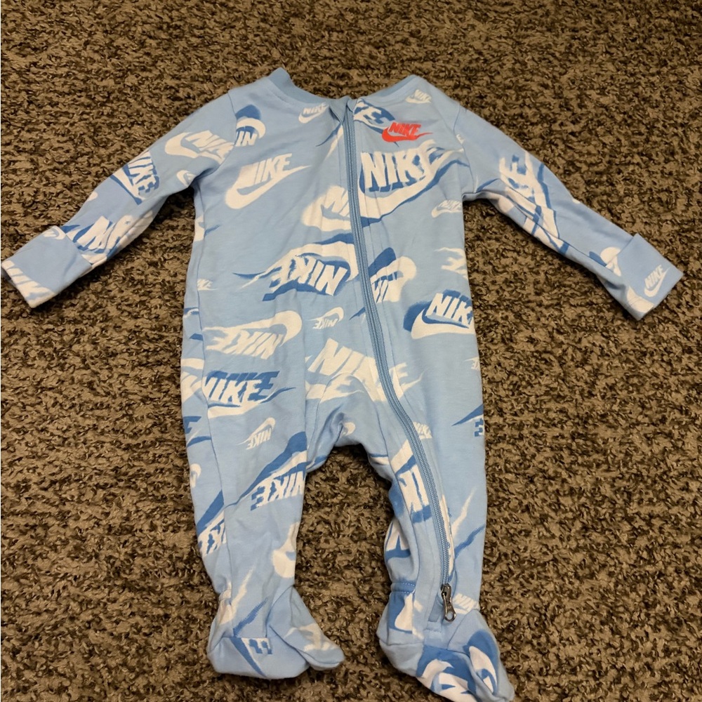 Nike Light Blue and White Kids Footie